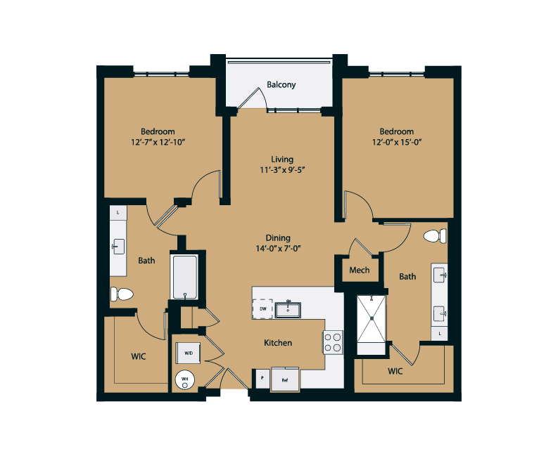 Floor plan layout diagram for 2A-2